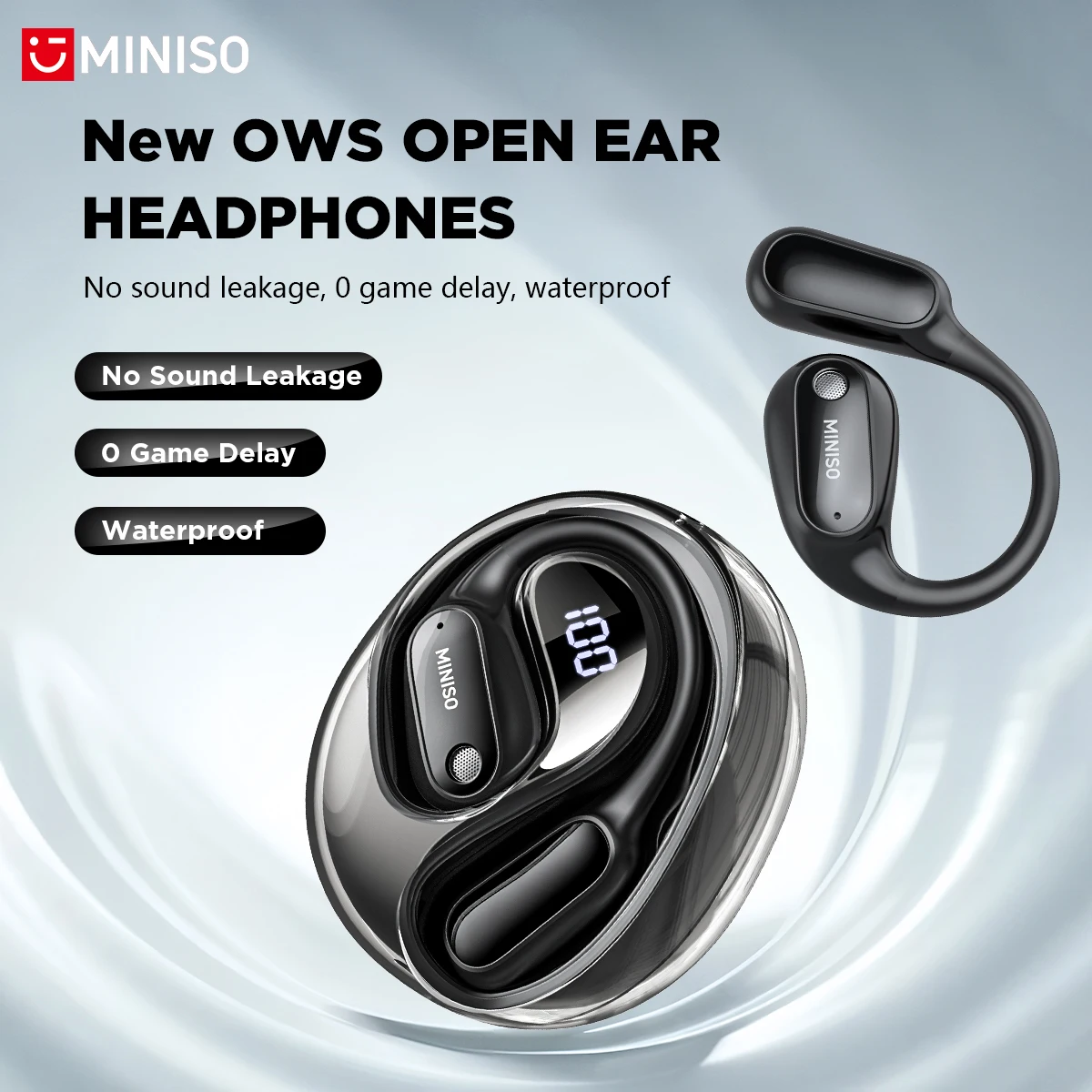 Bluetooth Headset On Ear - MINISO MS190, Earbud Penerjemah Suara AI